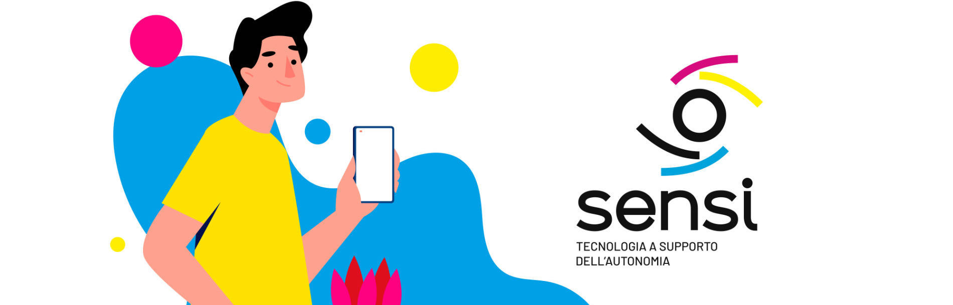 Illustrazione Navilens - Uomo con smartphone in mano